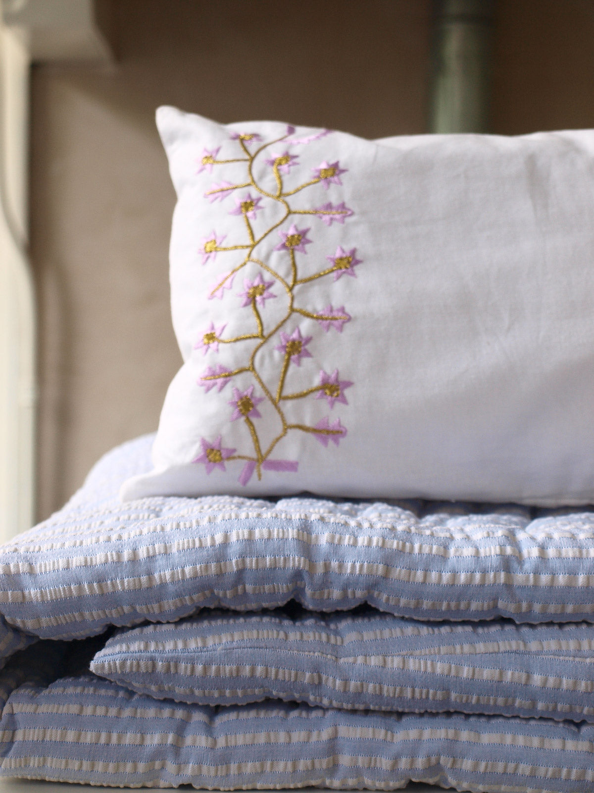 Small embroidered cushion