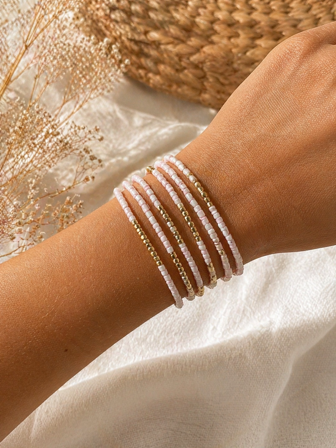 Blush Pink Armbåndssæt - 6 stk.