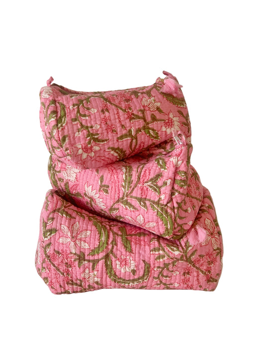 Block print toiletry bag (3 sizes)
