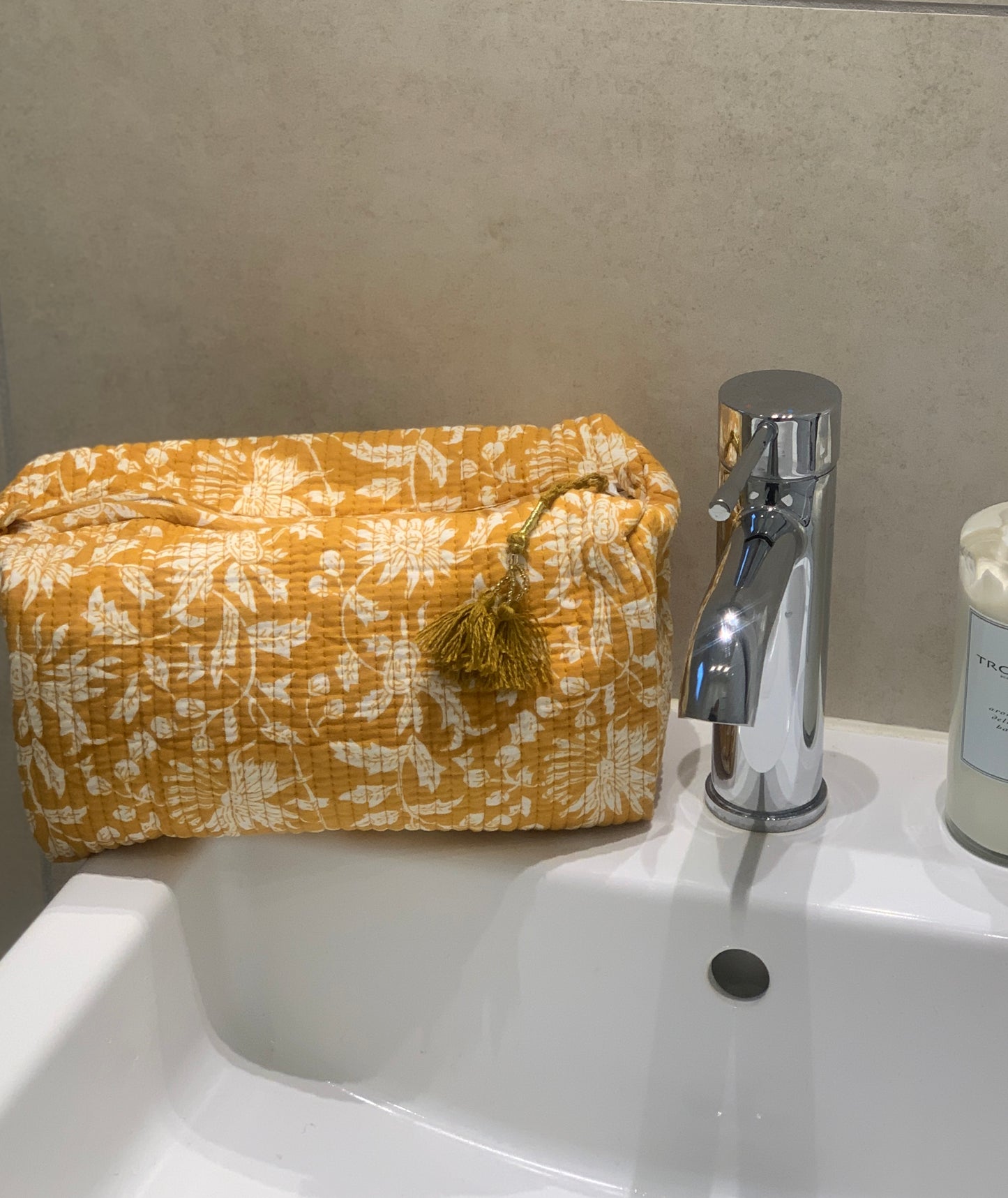 Block print toiletry bag