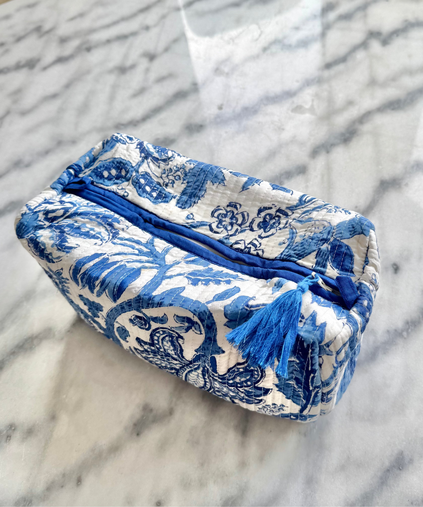 Block print toiletry bag