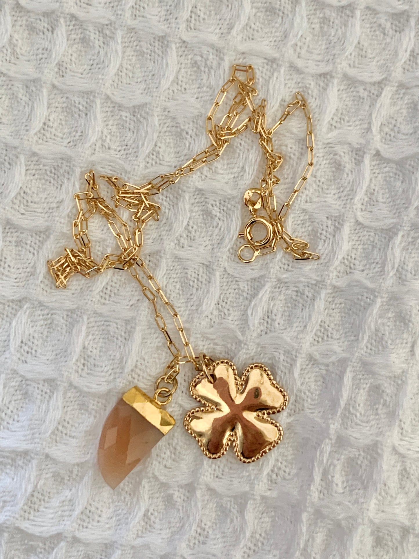 Gold plated clover pendant