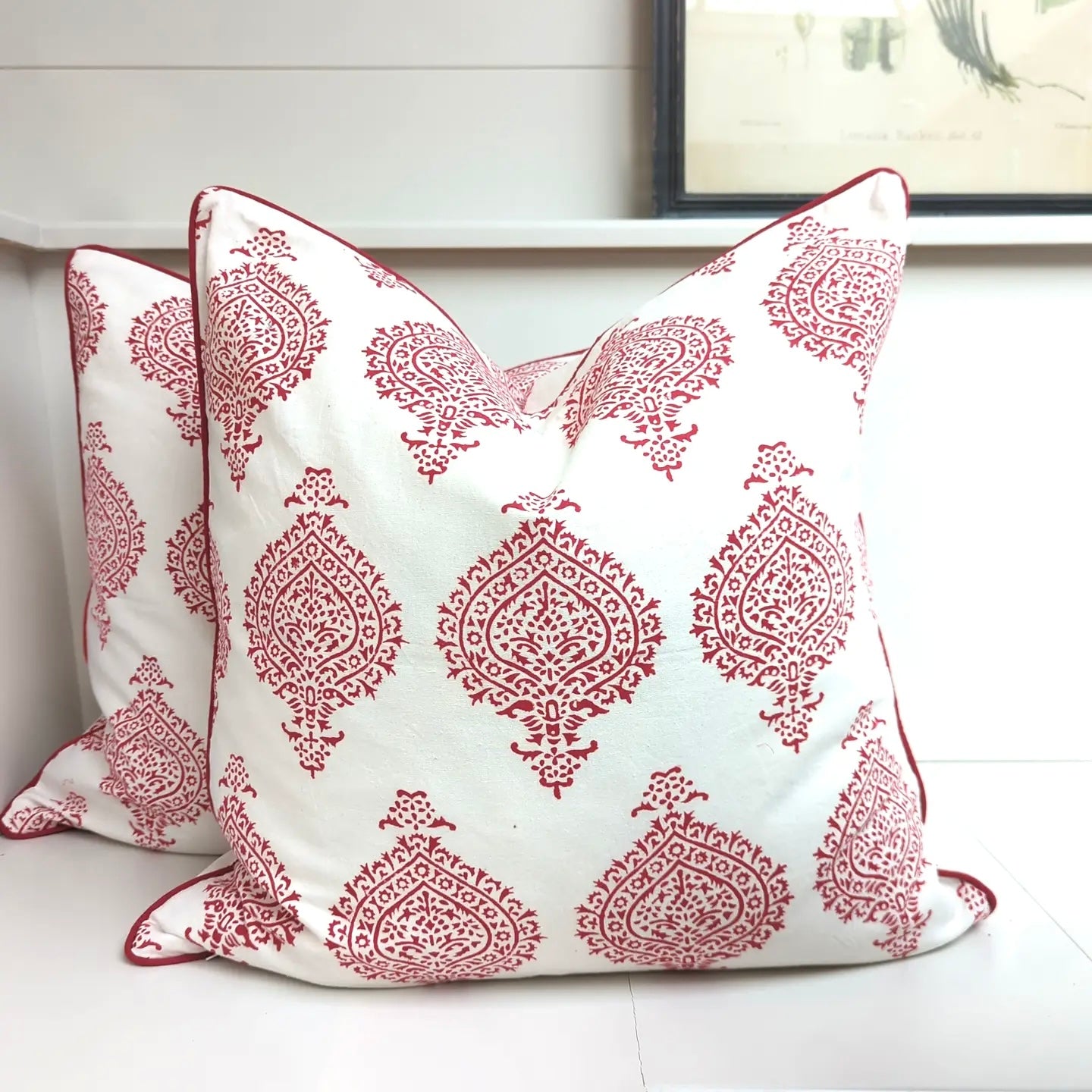 Block print cushion