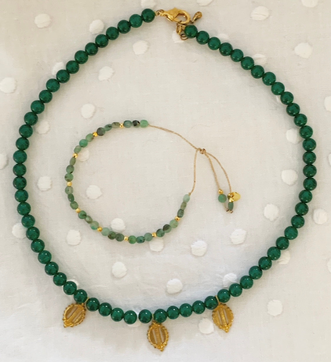 Agate stones and gold plated tassels