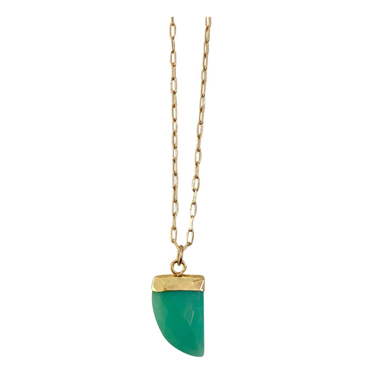 Gold plated necklace with chalcedony stone