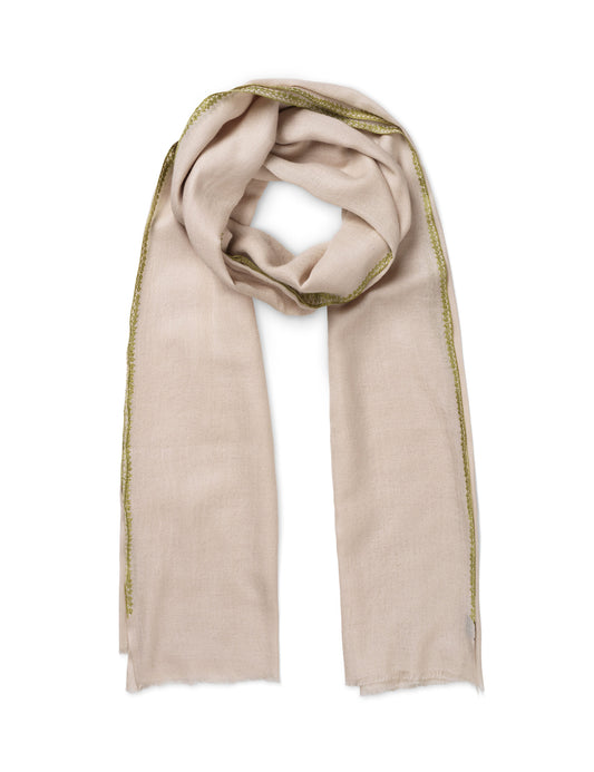 Cashmere scarf with embroideries